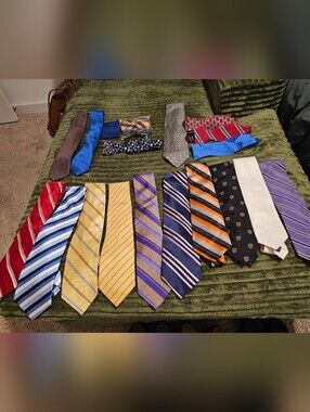 Assorted Men's Silk Ties and Bow Ties - Multi Color